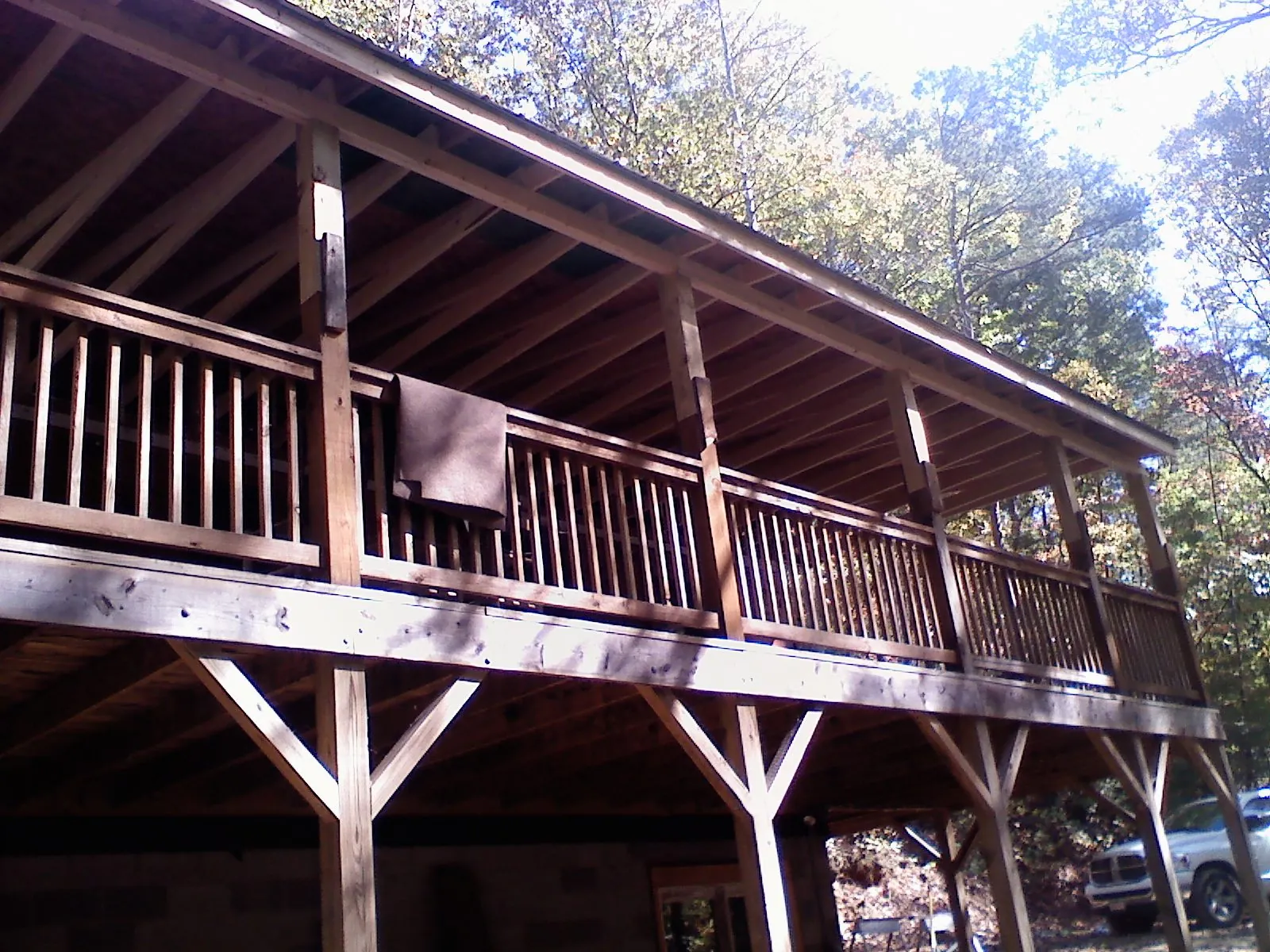 Timber framing under a new elevated porch and deck — Roof Leak Repair in Wakonda by Roofing Brothers